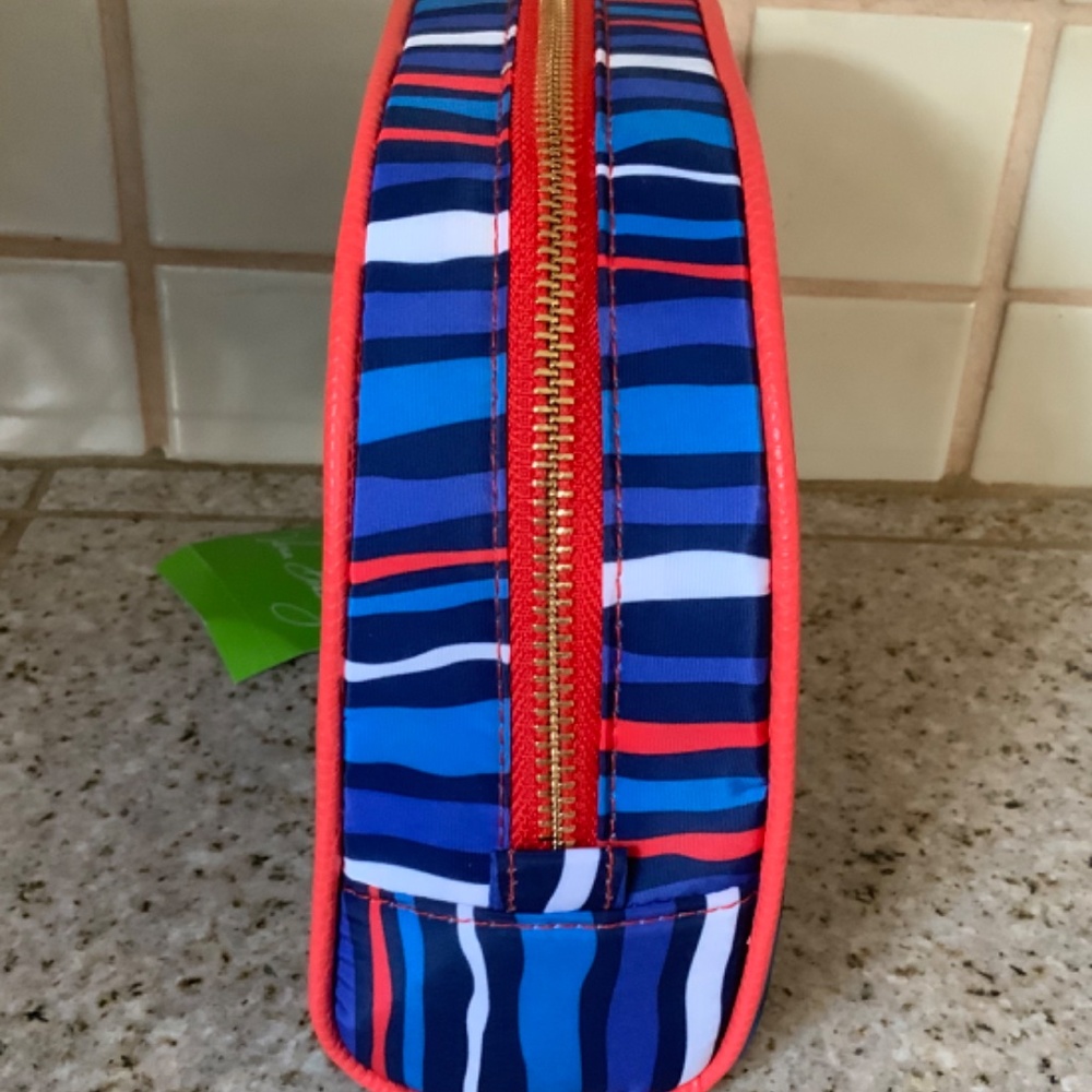 VERA BRADLEY cobalt stripe cosmetic purse - Picture 2 of 4